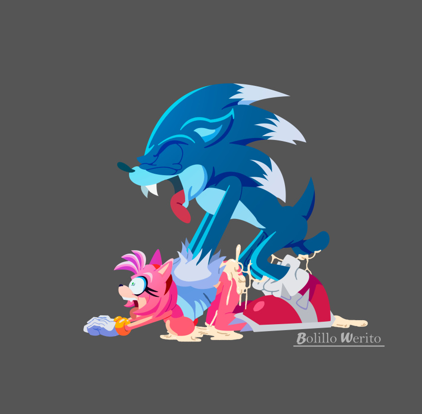 1boy 1girl amy_rose bolillo_werito cum female male nsfw nude sega sonic_the_hedgehog sonic_the_hedgehog_(series) sonic_the_werehog sonic_unleashed werehog