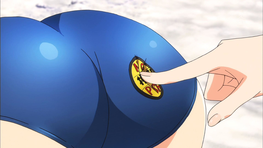 akane_isshiki anime ass bent_over ecchi poke poking swimsuit vividred_operation