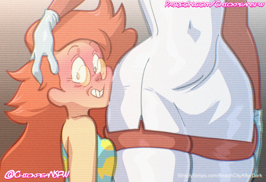 1girl 2025 2_girls blush cartoon_network chickpea color colored dark-skinned_female digital_drawing_(artwork) doctor female_only glasses gloves labcoat latex_gloves looking_at_viewer martha_barriga mature_female medical_gloves milf older_female priyanka_maheswaran sfw smile standing steven_universe stockings thigh_squish vhs_filter yuri