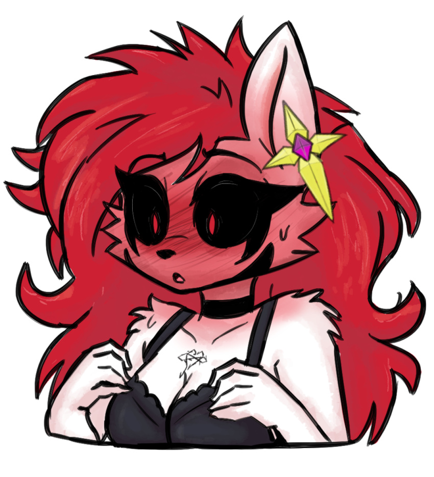 1girl 1girl 1girls 2026 anthro bad_bitch big_breasts big_breasts big_ears big_eyelashes black_bra black_choker black_clothing black_lips black_markings black_sclera blush blush blush_lines blushing_female bra breasts busty_female cat_ears cat_girl catgirl chocker cleavage colored cross_earring cute digital_media_(artwork) earring fanart felid feline felis female_anthro female_focus female_only fur furry furry_female furry_only golden_earring goth goth_furry goth_girl heart horny horny_female infie infie_(snfw) long_hair long_red_hair mammal marking markings markings_on_face mature mature_female mouth_open neck necrolourian_(species) no_ai non-human non_explicit nose oc open_mouth original original_character red_eyes red_face red_hair redhead redhead_female redheaded_female sfw sfw_version shocked shocked_expression shocked_female shoulders slutty_female snfw snfw_(artist) solo_female sticker sweat sweatdrop sweating symbol symbol_on_chest tattoo tattoo_on_chest touching_breast touching_breasts white_fur white_skin xelfaye young young_female