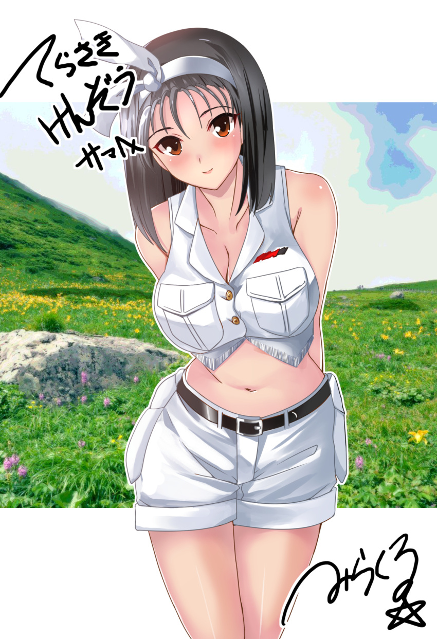 1girl alluring black_hair brown_hair kazama_jun milf namco shorts tekken tekken_2 tekken_tag_tournament top みらくる☆