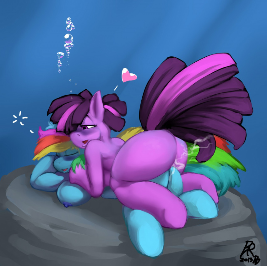 2girls ass breasts bubbles byondrage cum drowned drowning female friendship_is_magic hasbro my_little_pony rainbow_dash rainbow_dash_(mlp) tagme twilight_sparkle twilight_sparkle_(mlp) underwater