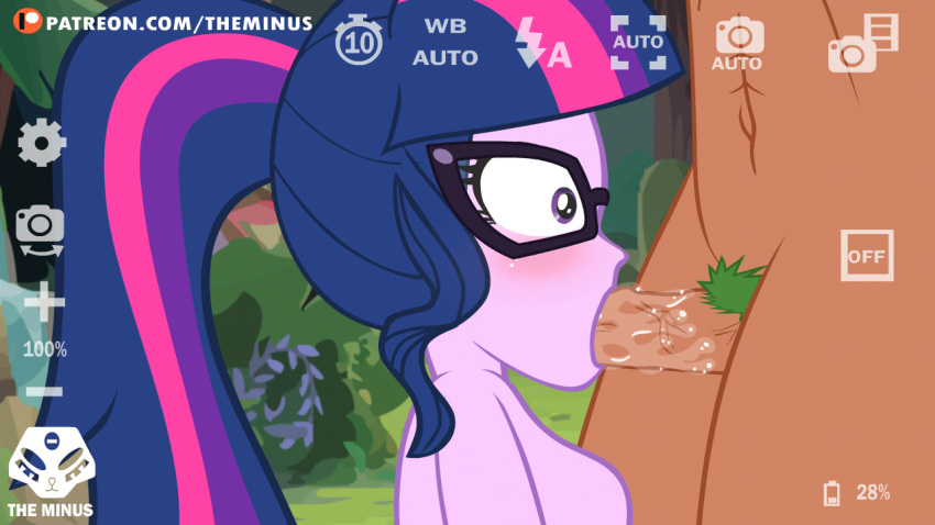 1boy 1girl animated bespectacled blush camera_view equestria_girls fellatio female forest friendship_is_magic gameplay_mechanics gif glasses green_pubic_hair long_hair male male/female male_pubic_hair my_little_pony naked_glasses nude older older_female oral oral_sex outdoor outside penis_in_mouth ponytail pubic_hair sci-twi side_view_fellatio sucking_penis theminus timber_spruce twilight_sparkle twilight_sparkle_(mlp) veiny_penis young_adult young_adult_female young_adult_male young_adult_woman