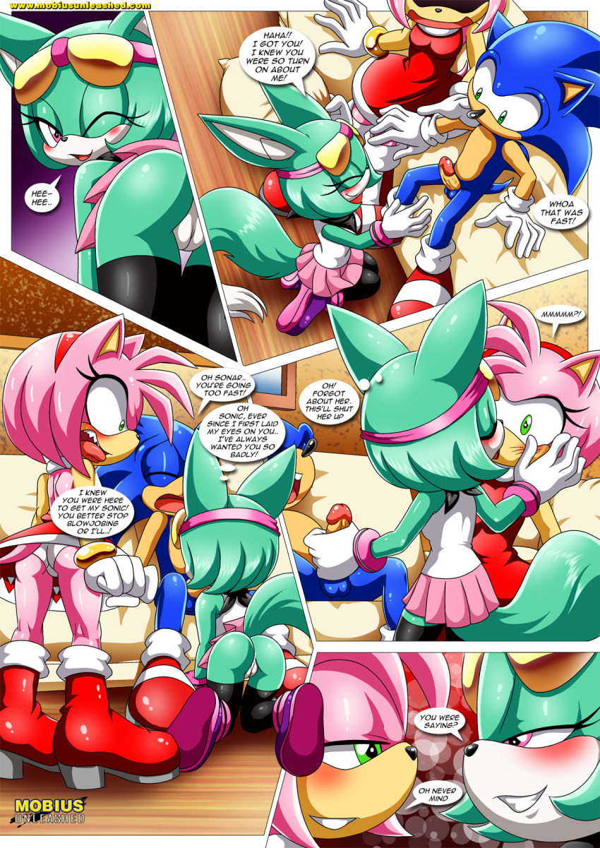 1boy 2017 2girls amy_rose angry archie_comics ass bbmbbf comic female kissing male mobius_unleashed more_than_just_a_movie_night palcomix panties penis pussy sega sonar_the_fennec sonic_(series) sonic_the_hedgehog sonic_the_hedgehog_(series) upskirt yuri