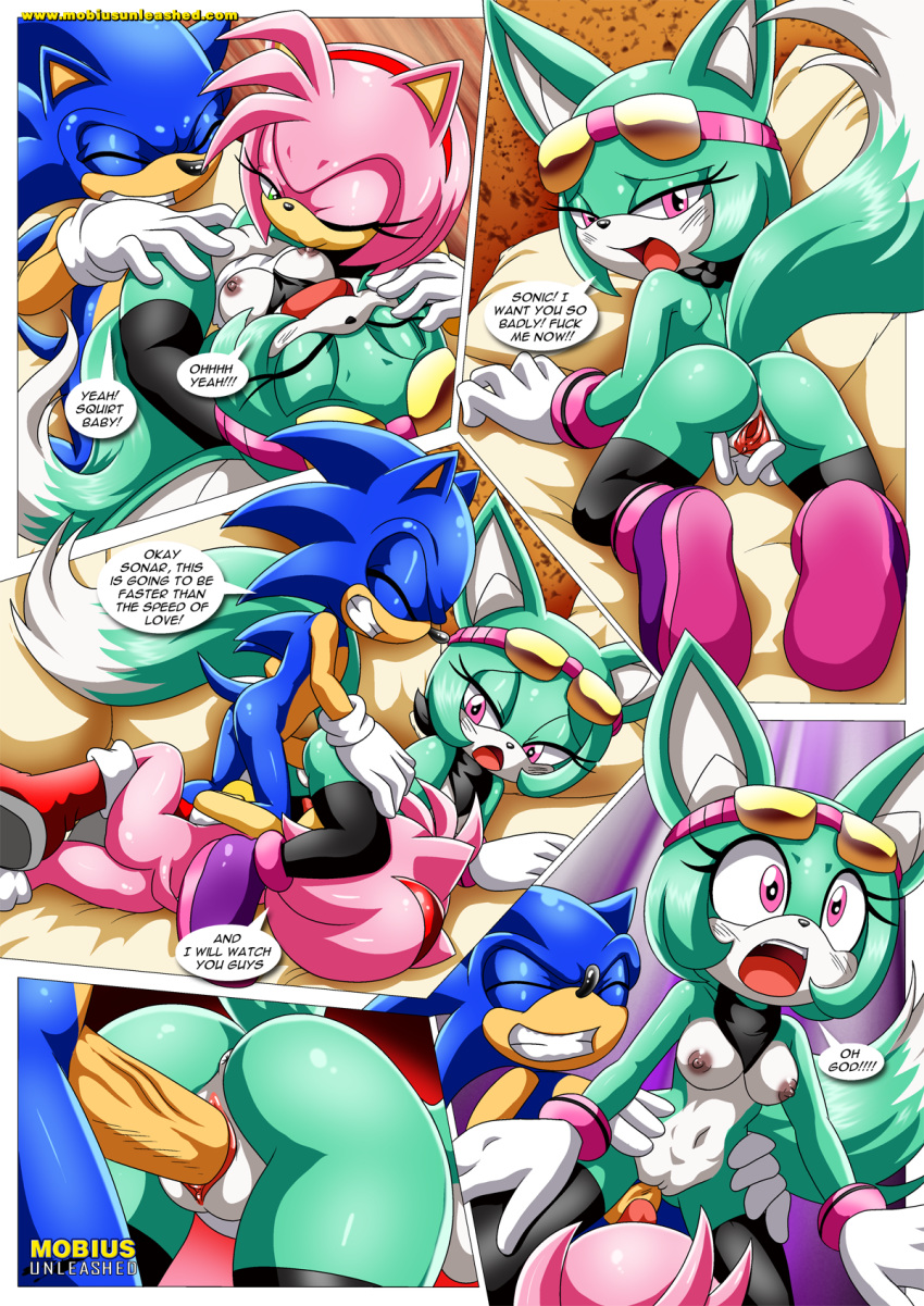 1boy 2017 2girls amy_rose anus archie_comics areolae ass bbmbbf breasts comic female male mobius_unleashed more_than_just_a_movie_night nipples palcomix sega sonar_the_fennec sonic_(series) sonic_the_hedgehog sonic_the_hedgehog_(series)