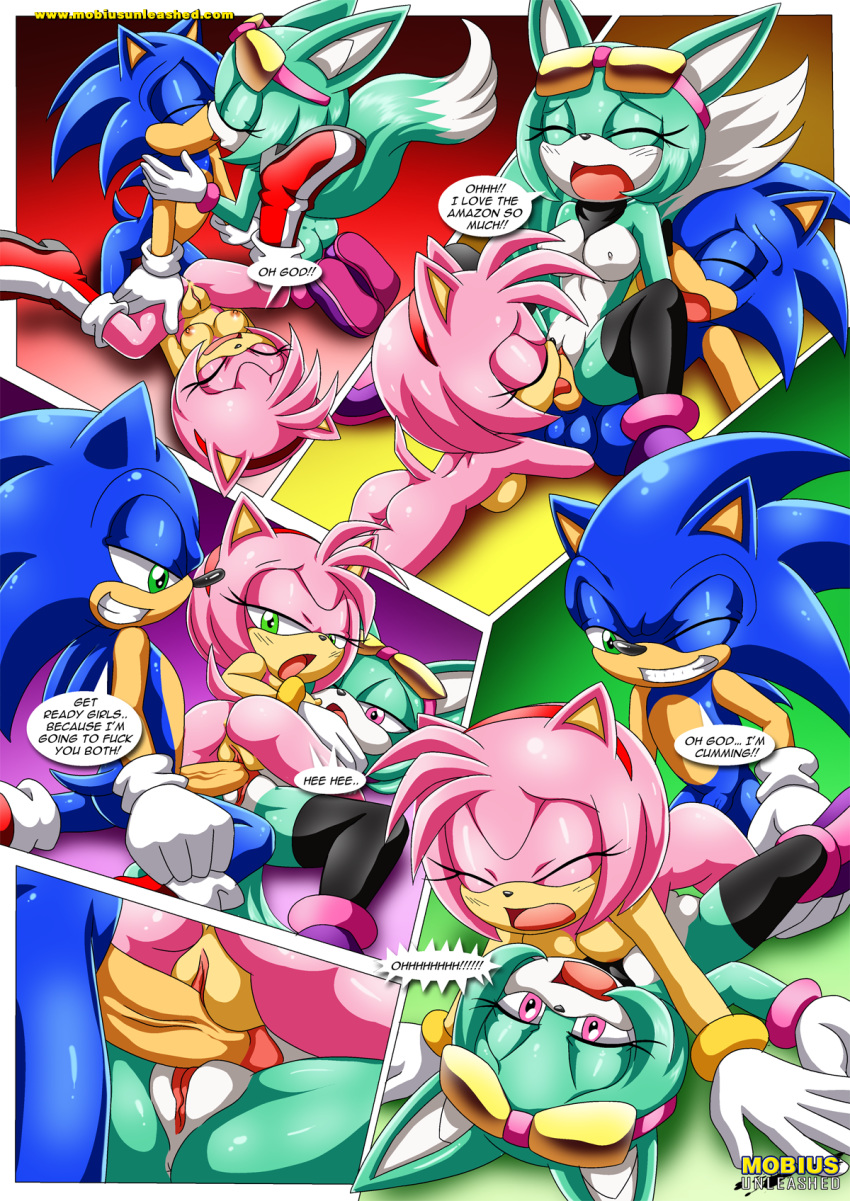 1boy 2017 2girls amy_rose archie_comics bbmbbf comic female male mobius_unleashed more_than_just_a_movie_night palcomix sega sonar_the_fennec sonic_(series) sonic_the_hedgehog sonic_the_hedgehog_(series)