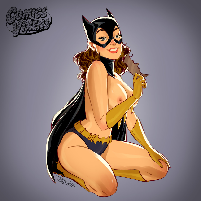 barbara_gordon batgirl batman_(series) boots breasts dc dc_comics gloves no_bra panties partially_clothed tarusov_(artist)