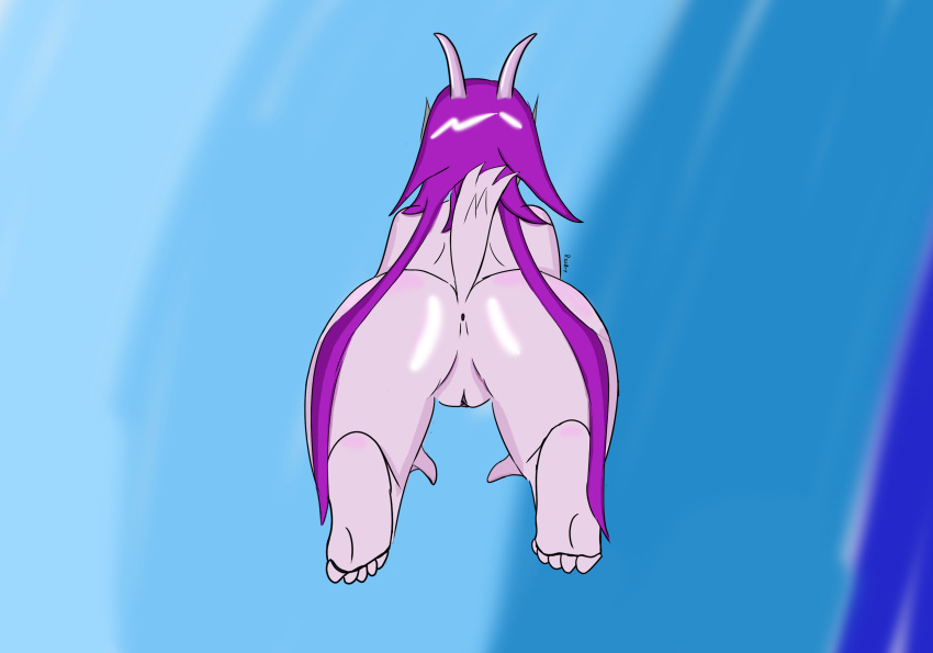 1girl 1girl 1girl absurd_res anthro anus aquatic_dragon ass barefoot dragon feet freedom_planet freedom_planet_2 galaxytrail high_res marine nude pussy raz0ry sash_lilac scalie