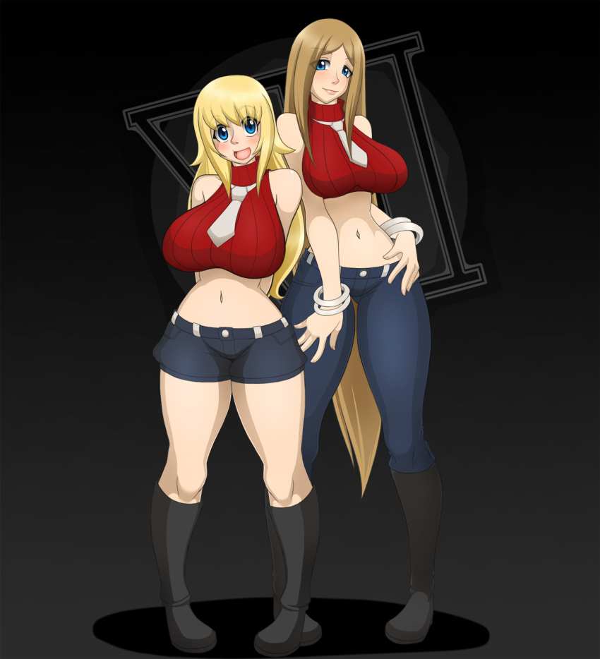 big_breasts blue_eyes breasts elizabeth_thompson female patricia_thompson sisters smile soul_eater waifuholic yellow_hair