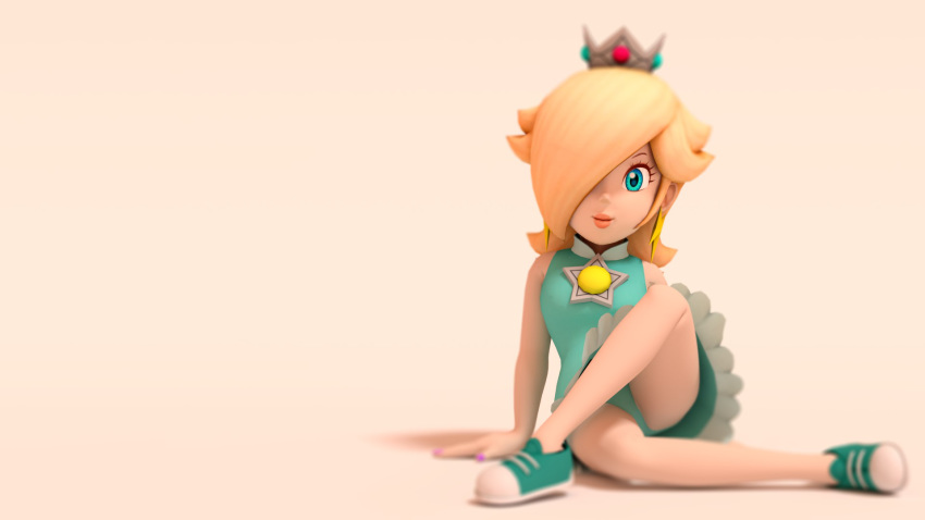 1girl 3d hipminky looking_at_viewer rosalina upskirt