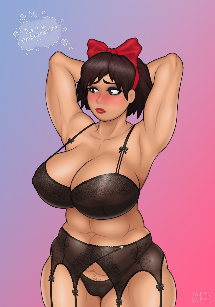 big_breasts breasts cleavage female kiki kiki's_delivery_service kikis_delivery_service lingerie majo_no_takkyuubin milf satyrsatyr solo witch