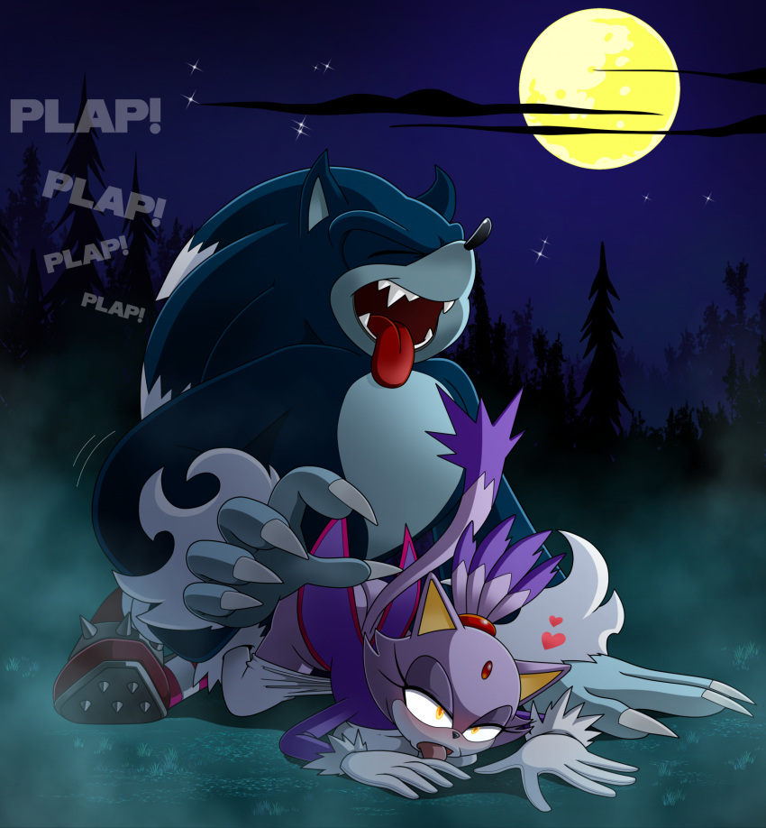 anthro blaze_the_cat breasts doggystyle domestic_cat duo eulipotyphlan felid feline felis female from_behind_position heart_symbol hi_res lordstevie male male/female mammal sega sex sonaze sonic_the_hedgehog sonic_the_hedgehog_(series) sonic_the_werehog sonic_unleashed sound_effects text werecreature wereeulipotyphlan werehog