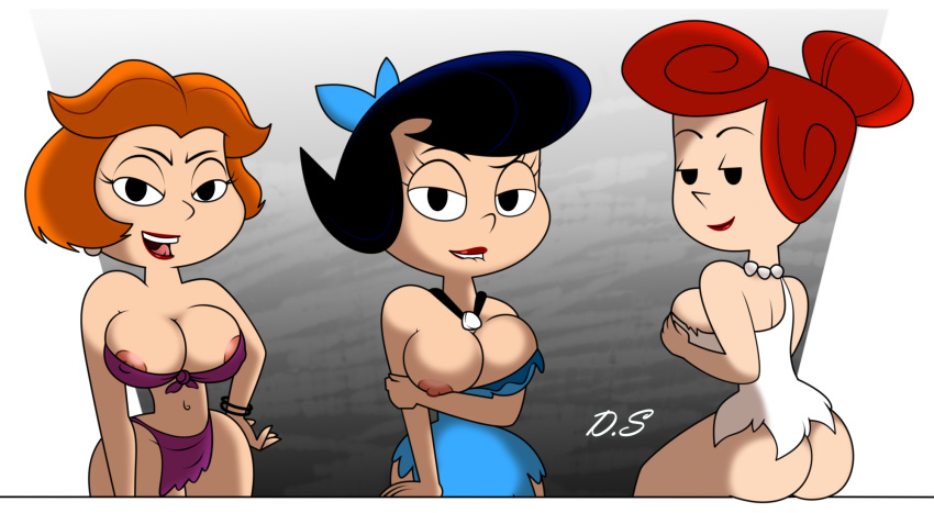 ass betty_rubble breasts crossover ds jane_jetson nipples the_flintstones the_jetsons thighs wilma_flintstone