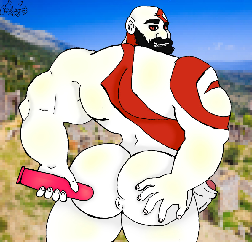 anus bara big_ass god_of_war kratos male male_only muscle muscular