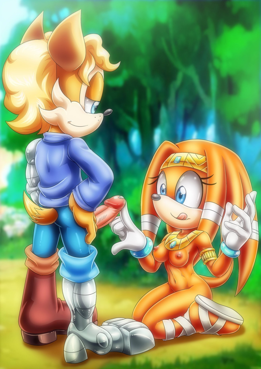 archie_comics bbmbbf breast cum jacques_d'coolette mobius_unleashed palcomix penis sega sonic_(series) sonic_the_hedgehog_(series) tikal_the_echidna