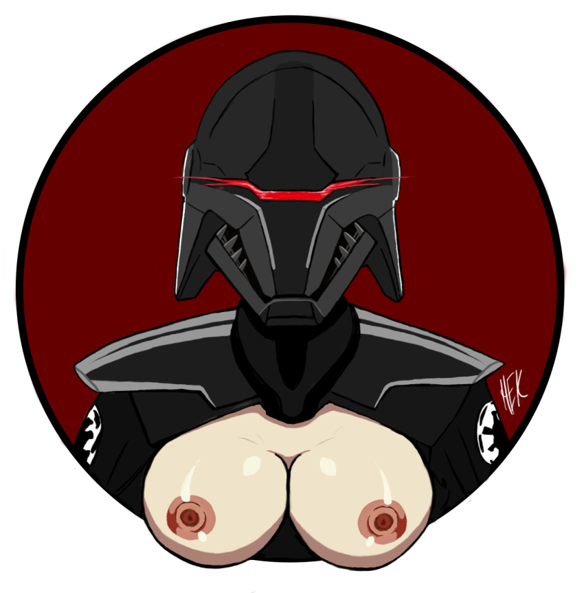 1_girl 1girl artist_request breasts clothed exposed_breasts female female_human female_only helmet human nude solo star_wars star_wars_jedi:_fallen_order trilla_suduri