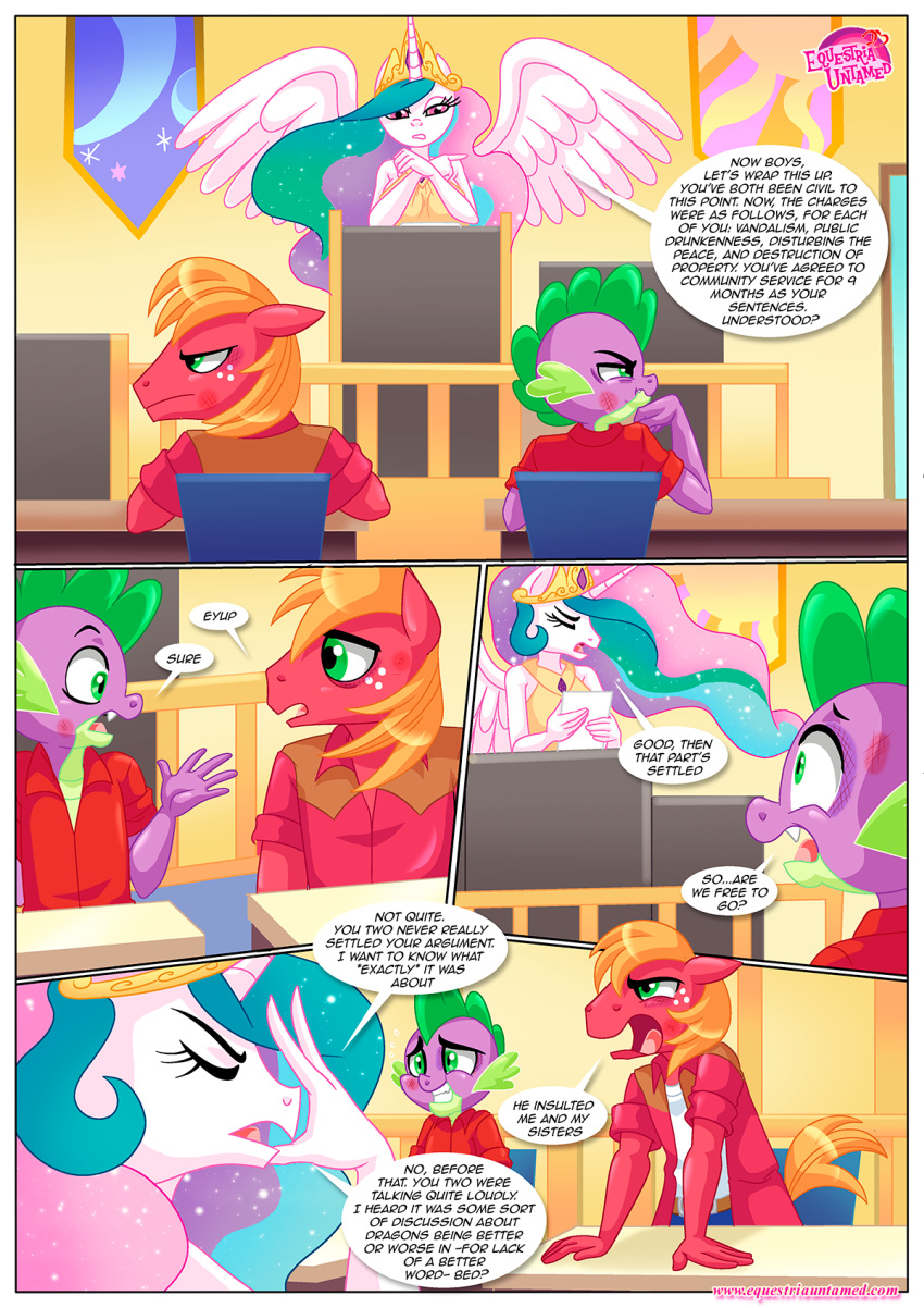 big_macintosh_(mlp) equestria_untamed how_equestria_settles_disputes palcomix princess_celestia spike_(mlp)