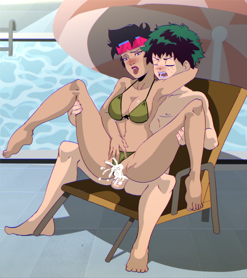 alternate_version_available arm_behind_head asian_female asian_male beach_umbrella big_breasts bikini bikini_bottom_aside boku_no_hero_academia breasts closed_eyes commission commissioner_upload crossover cum cum_in_pussy cum_inside eastern_and_western_character fingering fingering_self izuku_midoriya jubilation_lee jubilee legs_held_open marvel midoriya_izuku my_hero_academia nude pool_chair poolside pussy reverse_cowgirl_position rioxhentai sex sunglasses sunglasses_on_head swimming_pool tongue tongue_out vaginal_penetration x-men