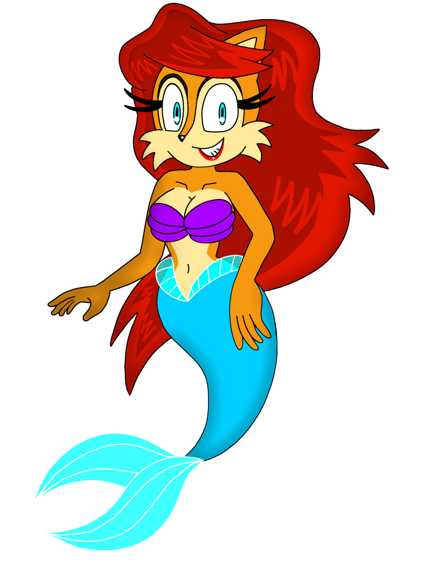 1girl archie_comics chipmunk cosplay crossover crossover_cosplay disney female mastermochikun mermaid princess_ariel princess_ariel_(cosplay) sally_acorn sega solo sonic_the_hedgehog_(archie) sonic_the_hedgehog_(comics) sonic_the_hedgehog_(series) tagme the_little_mermaid