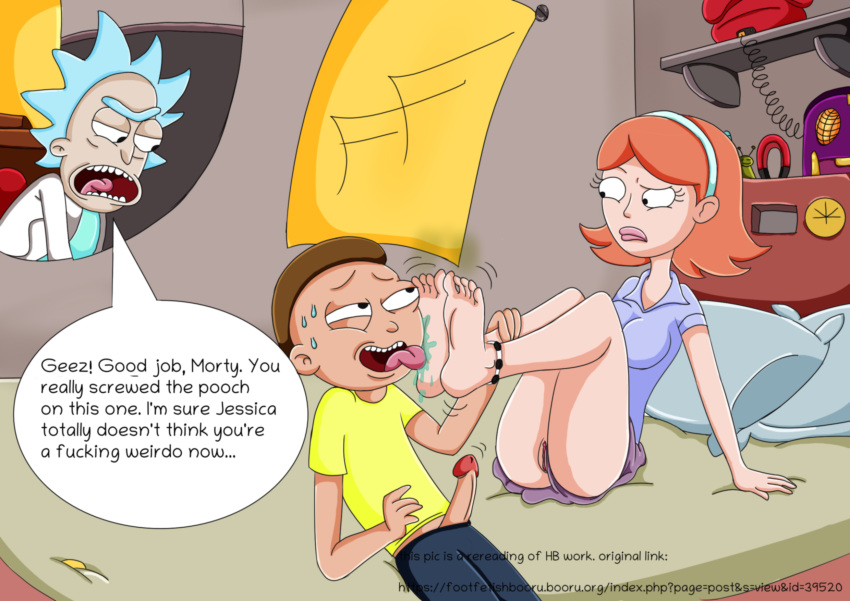 feet foot_fetish foot_folk foot_worship jessica_(rick_and_morty) morty_smith rick_and_morty rick_sanchez smelly_feet