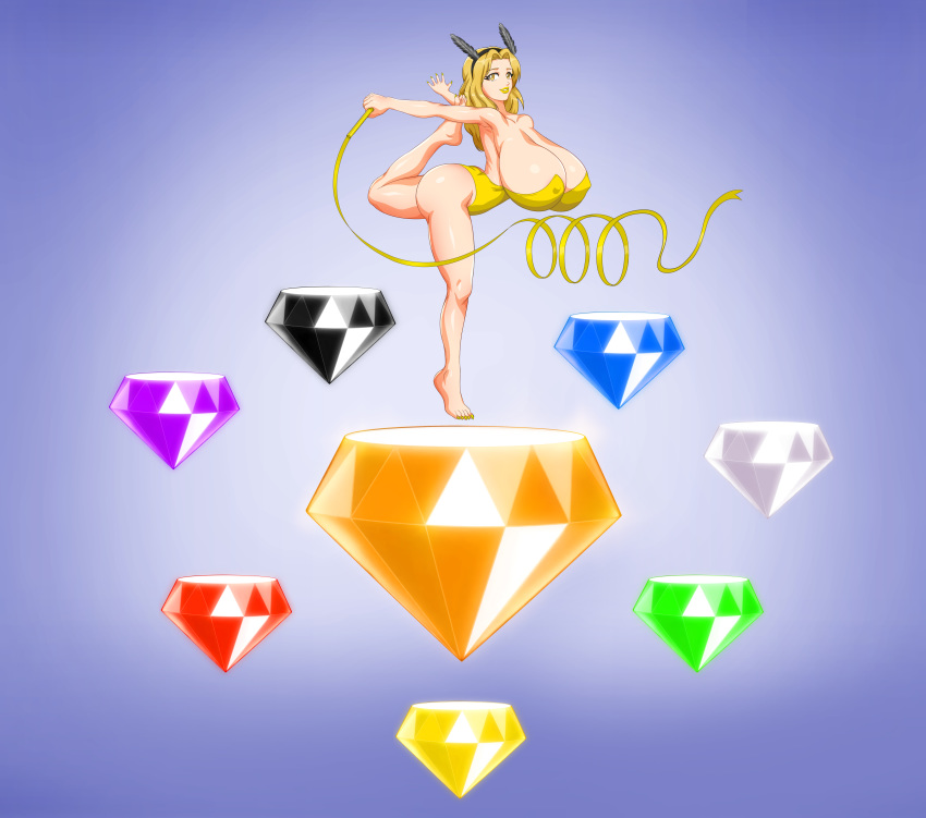 ass baton big_ass big_breasts breasts cleavage commission female gymnastics gymnastics_ribbon leotard maria_robotnik rhythmic rhythmic_gymnastics ribbon ribbon_baton ribbon_rhythmic_gymnastics solo sonic_(series)