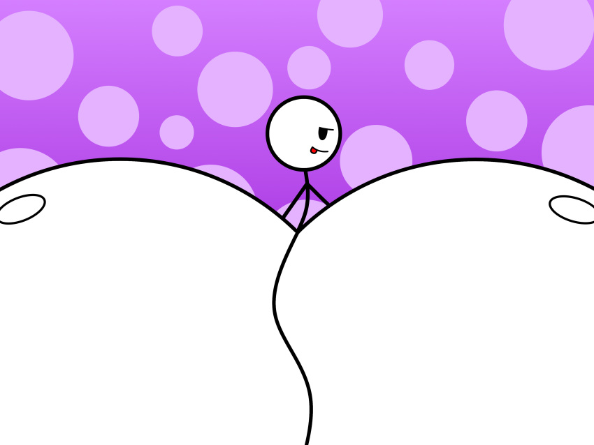 1girl albinum50 ambiguous_gender ass big_ass hyper hyper_ass hyper_butt looking_at_viewer looking_back purple_background seductive seductive_look seductive_smile shiny_ass smile stick_figure sticky_(albinum50)