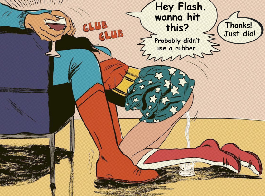 anal doggy_position dripping fellatio flash semen superman superman_(series) wonder_woman