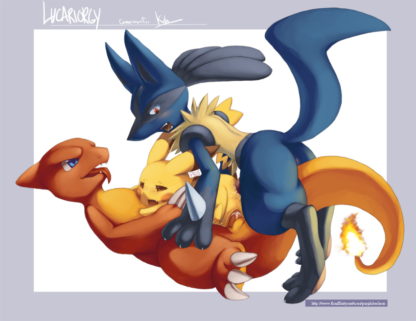 anal charmeleon lucario nintendo pikachu pokemon purplekecleon