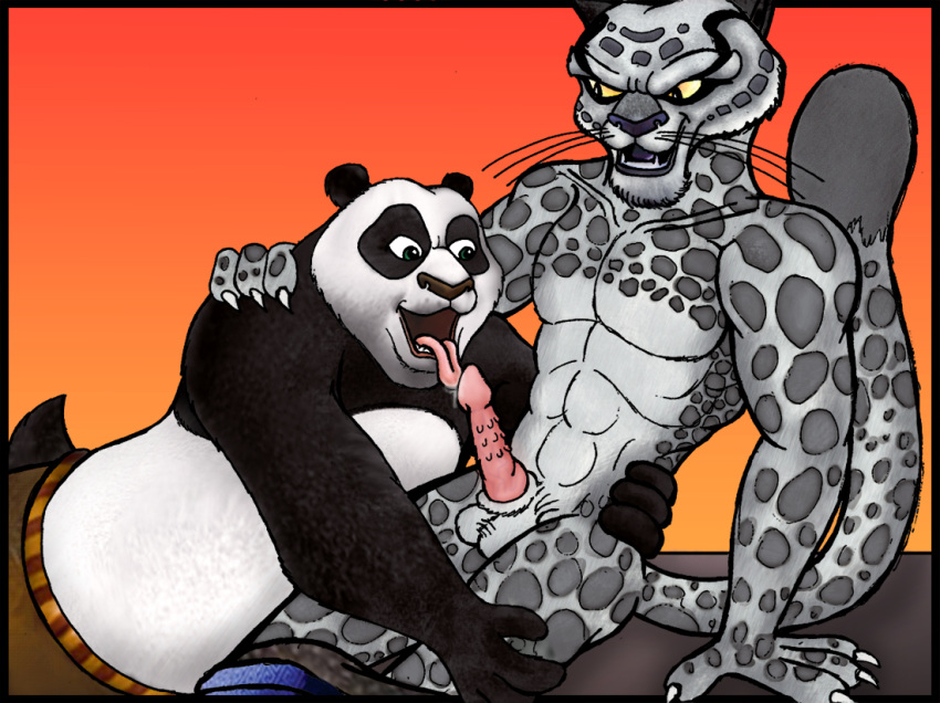 erection kung_fu_panda licking_penis male/male male_only penis_lick po tagme tai_lung_(kung_fu_panda) yaoi