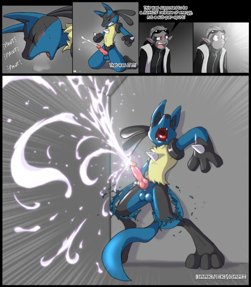 cum dark_nek0gami fangs lucario penis pokemon pokephilia shocked teeth