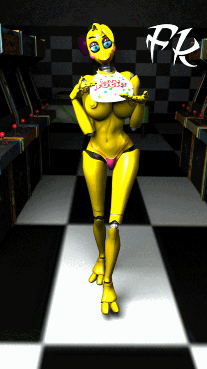 Toy Chica pulsating with desire