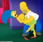 breasts cartoon_avenger homer_simpson marge_simpson nipple_suck shoe_dangle single_shoe the_simpsons yellow_skin rating:Explicit score:36 user:toonhunter