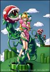 ayvuir_blue blush breasts bridal_gauntlets dress eklips-b_(artist) garter luigi mario nintendo nipples no_toes panties peril piranha_plant princess_peach super_mario super_mario_bros. tentacle tentacles_under_clothes undressing vines vore rating:Explicit score:25 user:tags