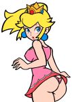 ass big_ass blonde_hair blue_eyes breast dress lipstick long_hair nipples ponytail princess_peach super_mario_bros. thong rating:Questionable score:23 user:loner