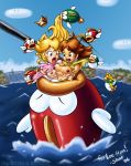 ayvuir_blue boss_bass cheep-cheep cheep_cheep cheep_chomp crown fish hat nintendo peril princess_daisy princess_peach saliva super_mario super_mario_bros. torn_clothes vore rating:Explicit score:23 user:tags