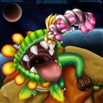 ayvuir_blue bad_end bandage blonde_hair blue_eyes bondage dino_piranha dress imminent_vore lee_ham monster nintendo peril pink_dress piranha_plant planet power-up princess princess_peach space spring_mushroom super_mario super_mario_bros. teeth tongue vore rating:Questionable score:12 user:tags