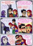 alien alien_girl comic dc_comics dick_grayson emotion_sickness_(teen_titans) grey_skin incognitymous_(artist) koriand'r orange_skin purple_hair rachel_roth raven_(dc) red_hair robin starfire tagme teen_titans rating:Explicit score:1 user:losttapes219