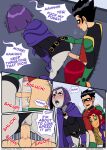 alien alien_girl comic dc_comics dick_grayson emotion_sickness_(teen_titans) grey_skin incognitymous_(artist) koriand'r orange_skin purple_hair rachel_roth raven_(dc) red_hair robin starfire tagme teen_titans threesome rating:Explicit score:1 user:losttapes219