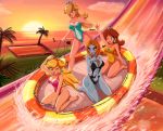 4girls aqua_eyes blonde_hair blue_eyes blue_skin blush brown_hair crown earrings female_only hair hair_over_one_eye happy kneel long_hair midna navel nintendo one-piece_swimsuit princess_daisy princess_peach princess_rosalina raft red_eyes red_hair rosalina sigurd_hosenfeld sigurdhosenfeld slide sunset swimsuit tan_line tattoo the_legend_of_zelda twili_midna water wink zenra rating:Questionable score:21 user:ShadowKing11