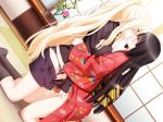 2girls blonde_hair blush fingering hair japanese_clothes kimono kirishima_shizuku long_hair multiple_girls mutual_masturbation red_eyes shitogi_elis shitogi_eris sono_hanabira_ni_kuchizuke_wo yuri rating:Explicit score:4 user:SimsPictures