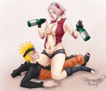 areolae blonde_hair breasts indrockz naruto naruto_shippuden naruto_uzumaki nipples pink_hair sakura_haruno rating:Explicit score:8 user:madasaku