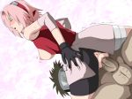 fair-skinned_female green_eyes kunoichi male/female medium_breasts naruto naruto_shippuden nipples pink_hair sakura_haruno sideboob vaginal yamato_(naruto) rating:Explicit score:10 user:madasaku