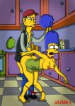 from_behind hair_pull marge_simpson senor_x_(artist) the_simpsons yellow_skin rating:Explicit score:23 user:O2B_Free