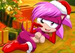 anthro anthrofied areola bbmbbf black_nose boot breasts christmas_hat elbow_gloves female fur furry gloves hair half-closed_eyes hat hedgehog high_res looking_at_viewer lying mammal mobius_unleashed nipples on_side open_mouth palcomix pink_hair purple_eyes purple_fur sega shaded solo sonia_the_hedgehog sonic_(series) sonic_the_hedgehog_(series) sonic_underground tongue rating:Questionable score:25 user:ellampalli