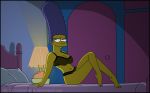 1girl blue_hair bra cartoongirls_(artist) female hair lingerie marge_simpson milf the_simpsons yellow_skin rating:Explicit score:18 user:ellampalli