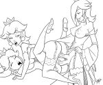 aeolus diphallism doggy_position double_penis female futanari futanari_on_female missionary monochrome nintendo princess_daisy princess_peach princess_rosalina super_mario_bros. vaginal rating:Explicit score:9 user:ellampalli