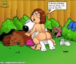 1boy 1girl all_fours anthro bent_over brian_griffin canine clothes_removed cum cum_in_pussy duo english_text family_guy female_human female_human/male_anthro female_human/male_anthro_dog hair interspecies male male/female male_anthro_dog meg_griffin nude outside panties_around_one_leg risk_of_pregnancy sex sitting slappyfrog source_request speech_bubble teen text toes vaginal vaginal_penetration white_fur rating:Explicit score:24 user:toonhunter