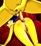 anal blue_hair hair marge_simpson tagme the_simpsons yellow_skin rating:Explicit score:5 user:toonhunter