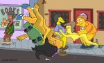 apu_nahasapeemapetilon barney_gumble bart_simpson great_moaning helen_lovejoy jessica_lovejoy moe_szyslak outdoor the_simpsons yellow_skin rating:Explicit score:7 user:rule35