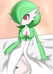 breasts cleavage female gardevoir green_hair pokemon red_eyes solo rating:Safe score:6 user:SimsPictures